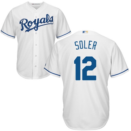 Royals #12 Jorge Soler White Cool Base Stitched Youth MLB Jersey - Click Image to Close